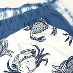 HonestBaby Baby 3-Pack Organic Cotton Footed Harem Pants, Crabs Navy, Newborn
