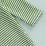 Gueuusu Baby Boys Girls Swimsuit One Piece Striped Zipper Bathing Suit Rash Guard Long Sleeve Seersucker Swimwear Sunsuit (Green, 12-18 Months)