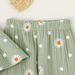 SUREPOCH Toddler Baby Girl Clothes Summer Outfits Heart Daisy Print Sleeveless Camisole Linen Pants Set for Little Girls