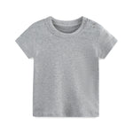 FITFIFTH POD Unisex Infant Baby Crew Neck T-Shirt Toddler Short Sleeve Solid Color Tees Shirts for Boys Girls 2~3T Gray