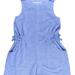 RuffleButts Girls Terry Cover-Up Romper - Periwinkle Blue, 2T