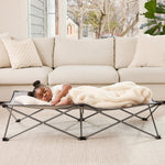 Regalo Extra Long My Cot Portable Toddler Bed - Gray 54x28x12 Inch