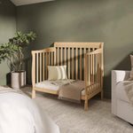 Dream On Me Aden 4-in-1 Convertible Mini Baby Crib in Natural, GreenGuard Gold & BSA, Sustainable Pinewood, Non-Toxic Finish, 3 Mattress Heights, Converts to Mini Day & Twin-Size Bed