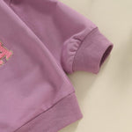 YINGISFITM Toddler Baby Girl Boy Easter Outfit Bunny Shirt Embroidery Long Sleeve Crewneck Sweatshirt Sweater Blouse Top (egg stra purple,12-18 Months)