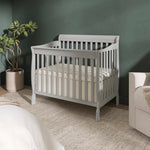 Dream On Me Aden 4-in-1 Convertible Mini Baby Crib in Cherry, GreenGuard Gold & BSA, Sustainable Pinewood, Non-Toxic Finish, 3 Mattress Heights, Converts to Mini Day & Twin-Size Bed