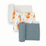 Little Unicorn Muslin Swaddle Blanket for Newborns & Infants | Soft & Breathable Fabric | Set of 3 Baby Blankets for Swaddling, Nursing, Shower Gifts (Georgia Peach)
