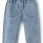 KIDSCOOL SPACE Baby Boy Jeans,2 Back Pockets D Ring Elastic Waist Denim Pants,Light Blue,6-9 Months
