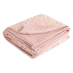 Babyletto 100% Organic Cotton Quilt, GOTS-Certified, 3-Layers of Ultra-Soft and Breathable Muslin - Daisy