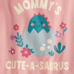 The Children's Place,Baby Girls,and Toddler Family,Mom,Dad,Sibling Short Sleeve Graphic T-Shirts,multipacks,Dino/Family/Daddy 3-Pack,18 Months,24 Months