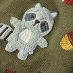 Gymboree,Boys,and Toddler Long Sleeve Embroidered Crew Neck Pullover Sweater,Olive Critters,4 Years