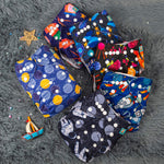 ALVABABY Baby Cloth Diaper 6 Pack with 12 Inserts One Size Cloth Diaper Covers Adjustable Washable Reusable for Baby Girls and Boys