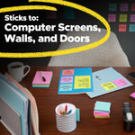 Post-it Super Sticky Lined Notes, 5 Sticky Note Pads, 4x6 in, 2X the Sticking Power, School Supplies, Office Products, Sticky Notes for Vertical Surfaces, Monitors, Walls and Windows, Bright Colors