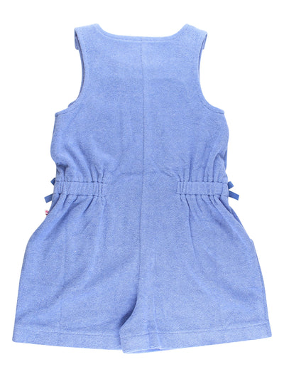 RuffleButts Girls Terry Cover-Up Romper - Periwinkle Blue, 2T
