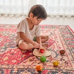 PlanToys 7 Piece Assorted Fruit Kitchen Food Playset (3600) | Sustainably Made from Rubberwood and Non-Toxic Paints and Dyes