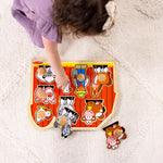 Melissa & Doug Farm Animals Jumbo Knob Puzzle, Wooden Peg Puzzle for Toddlers, Educational Toy for Shape Recognition and Fine Motor Skills, Ages 1+