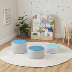 ECR4Kids SoftZone Colorful Round Ottoman Seating Set, Classroom Furniture, Contemporary, 3-Piece