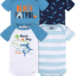 Gerber Baby Boys' 4-Pack Short Sleeve Onesies Bodysuits
