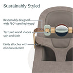 UPPAbaby Mira Bouncer Bundle, Includes Mira 2-in-1 Bouncer and Wonder Wheel Toy Bar, Seat Grows with Your Baby, Folds Flat, Sensory Entertainment – Charlie (Sand Mélange)