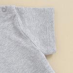 Unisex Toddler Baby Boy Girl Round Neck T-Shirt Summer Short Sleeve Tees Shirts Pullover Tops Solid Color Clothes (B-Pure Grey, 12-18 Months)