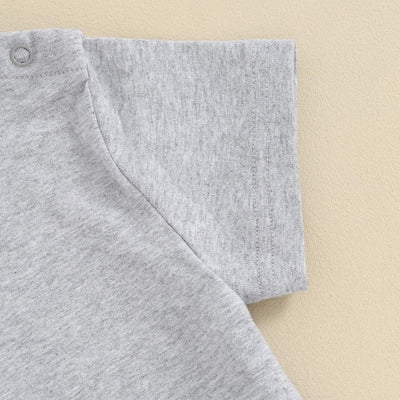Unisex Toddler Baby Boy Girl Round Neck T-Shirt Summer Short Sleeve Tees Shirts Pullover Tops Solid Color Clothes (B-Pure Grey, 12-18 Months)