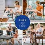Chicco Zest LE 4-in-1 Folding High Chair, Feeding Chair, Toddler Chair and Youth Stool, Multi-Use Easy Clean High Chair, Crema/White