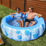 SLOOSH Inflatable Swimming Pool,5.5ft x 20 Inch Full-Sized Blow Up Durable Thickened Luxury Above Ground Family Pool with Comfortable Backrest for Summer Water Party Backyard Garden Lawn,Sandy