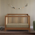 Babyletto Sprout 4-in-1 Convertible Crib with Toddler Bed Conversion Kit in Chestnut and Natural, Greenguard Gold Certified
