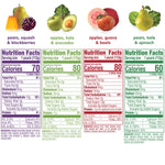 Happy Baby Organics Stage 2 Baby Food Pouches, Gluten Free, Vegan & Healthy Snack, Clearly Crafted Fruit & Veggie Puree, Fruit & Veggie Variety Pack, 4 Ounces (Pack of 16), Amazon Exclusive