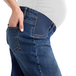 Motherhood Maternity Women's Under The Belly Wide Leg Ankle Denim Pregnancy Jeans with Elastic Inset Panels, Scion Wash, Medium