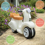 Step2 Ride Along Scooter Kids Push Car, Foot Powered Ride On Toy, Practice Balance with 4 Wheels, Made of Durable Plastic, Max Weight 40 lbs., For Toddlers 1.5-4 Years Old, White