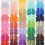 Choicbaby 60pcs 3 Inches Boutique Grosgrain Ribbon Pinwheel Hair Bows for Baby Girls, Toddler Bows Hair Clip Birthday Gifts In Pair