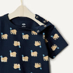 Amazon Essentials x Sofia Grainge Baby Boys' Cotton Short Sleeve Crewneck T-Shirts, Pack of 2, Elephants/White, 24 Months