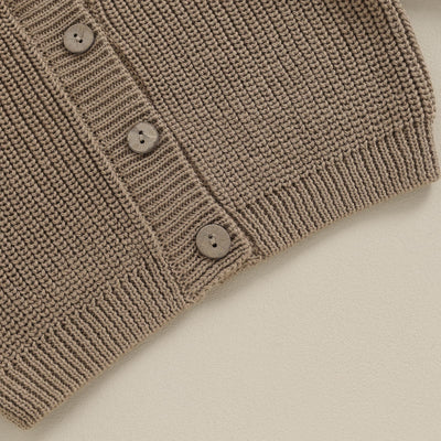 Newborn Baby Girl Boy Cute Long Sleeve Button Up Cardigan Toddler Knit Sweater Infant Fall Winter Clothes (Khaki, 0-3 Months)