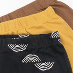 HonestBaby Baby Organic Cotton Cuff-Less Harem Pants Multi-Pack, Rainbow Geo Black, Newborn