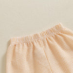 Karuedoo Toddler Baby Boy Girl Shorts Gingham Plaid/Seersucker Shorts Summer Casual Elastic Waist Shorts Pants Bottoms (Seersucker-Yellow, 9-12 Months)