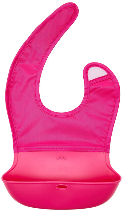 OXO Tot Roll-Up Bib 2 Pack - Pink/Teal