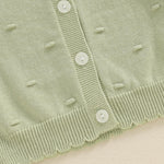Toddler Baby Girl Sweater Floral Cardigan Knit Long Sleeve Coat Cute Fall Winter Outfits Clothes Infant Newborn (Green, 0-6 Months)