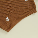 Mubineo Baby Girl Winter Clothes Cute Flower Sweater Crewneck Pullover Long Sleeve Knit Newborn Infant Sweaters (US, Age, 6 Months, 9 Months, Brown)