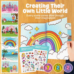 Unicorn Sticker Book - 50 Reusable Stickers for Girls - Unicorn Toys for Ages 3-5, No Mess Travel Activities, Girls Easter Basket Stuffers & Gift Ideas - Reusable Sticker Books for Toddlers 1-3 2-4