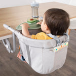 Regalo Easy Dinner Hook-On High Chair, Portable Clip-On Baby High Chair for Table, Foldable Travel High Chair with Storage Pocket, Rubber Grips to Protect Surfaces