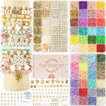 Dowsabel Clay Beads Bracelet Making Kit for Beginner, 5000 Pcs Preppy Polymer Clay Beads with Charms Kit for Jewelry Making, DIY Arts and Crafts Birthday Gifts Toys for Kids Age 6-13