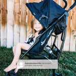 Jeep PowerGlyde Plus Stroller by Delta Children Lightweight Travel Stroller with Smoothest Ride, Aluminum Frame, 4-Position Recline, Extra Large Storage Basket, Black