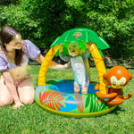 Poolmaster Learn-to-Swim Go Bananas Monkey Inflatable Kiddie Pool With Canopy