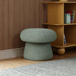 Babyletto Kids Mushroom Pouf - Ottoman Foot Rest - Poofy Plush Teddy Loop Round Footrest Stool for Couch - GREENGUARD Certified Soft & Stuffed, Comfy Pouf Ottoman for Living Room & Nursery Floor, Sage