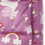 The Children's Place,Baby Girls,and Toddler Girls' Medium Weight Wind-Resistant, Water-Resistant Puffer Jacket,Dusty Rose Unicorns,18 Months,24 Months