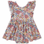 pureborn Baby Girls Viscose from Bamboo Bodysuit Dress Ruffle Sleeve Romper Twirl Skirt Playwear Dresses Corlorful Daisy 9-12M