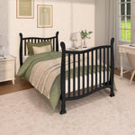 Dream On Me Violet 4-In-1 Convertible Mini Crib In Black, Greenguard Gold Certified, JPMA Certified, 3 Position Mattress Height Settings, Non-Toxic Finish