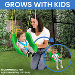 CoComelon 2-in-1 Outdoor Swing by Delta Children – for Babies and Toddlers – Full Bucket Seat