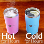 PopYum 13oz Insulated Stainless Steel Kids’ Cups with Lid and Straw, 2-Pack, Purple, Pink, stackable, sippy, baby, child, toddler, tumbler, double wall, vacuum, leak proof