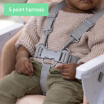 Ingenuity Sun Valley Compact Folding Baby High Chair, Food-Grade Safe Plate, Safety Harness, for Ages 6 Months and Up, Unisex - Pink